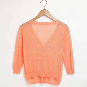 2019 de moda <span class=keywords><strong>mujer</strong></span> corto de Color sólido de invierno de manga larga Chaqueta de punto <span class=keywords><strong>abrigo</strong></span> - Product Image 1