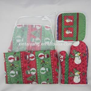 Résistant à la chaleur de noël style costumes trois - pièces de gants de <span class=keywords><strong>cuisine</strong></span> et <span class=keywords><strong>manique</strong></span> et tablier - Product Image 2