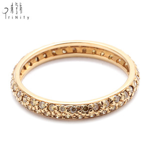 Haute qualité Vintage 18K solide or jaune véritable naturel diamant jaune anneaux somptueux fête cadeau de mariage pour les femmes - Product Image 2