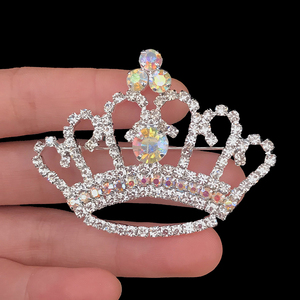 Concurso de corona <span class=keywords><strong>Pin</strong></span> Rhinestone corona de cristal broche nupcial pines - Product Image 1