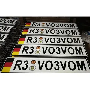 Customized Size European License Plate Aluminum Car/Motorcycle Blank Number Plate Reflective Film Car Plates