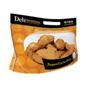 OPP/CPP 塑料食品包装袋，带防雾膜和握把密封封闭一次性鸡肉烤肉袋