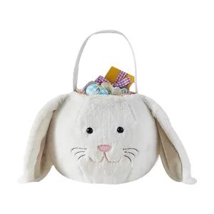 Объемная Детская плюшевая сумка для хранения кролика, персонализированная Пасхальная сумка с ушами