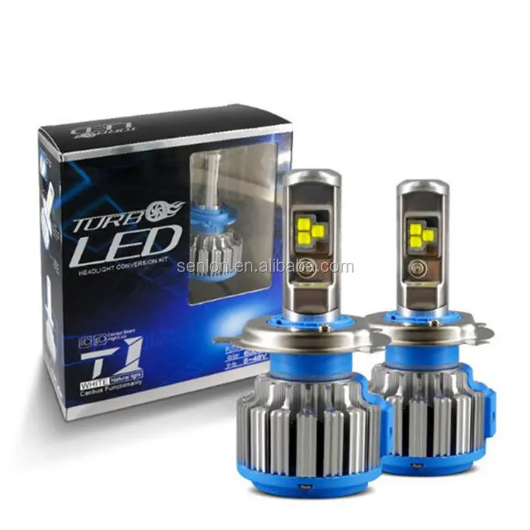 Sistema de iluminación automotriz Canbus T1, bombilla LED para faro delantero de coche, H4 H7 9005 9006 H8 H11