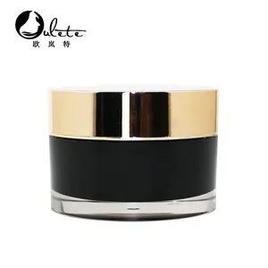 Vàng Cap Black Round Acrylic Jar Mỹ Phẩm Kem 15G, 30G, 50G, Cho Người Đàn Ông Kem Chăm Sóc Da Mỹ Phẩm Đóng Gói Nhựa 30% Tiền Gửi SGS