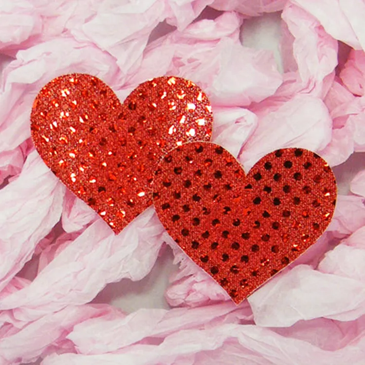 Valentine Brust abdeckung rote Herzform Nippel Pasteten
