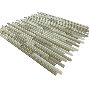 Haute qualité 4mm dosseret carrelage mural <span class=keywords><strong>jet</strong></span> froid or bande de verre mosaïque - Product Image 2