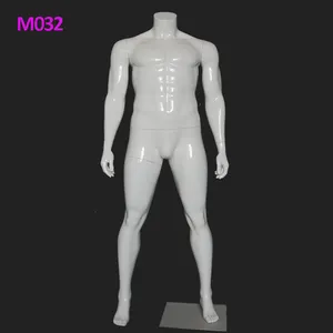 Wholesale glossy white fat male headless mannequin with muscles