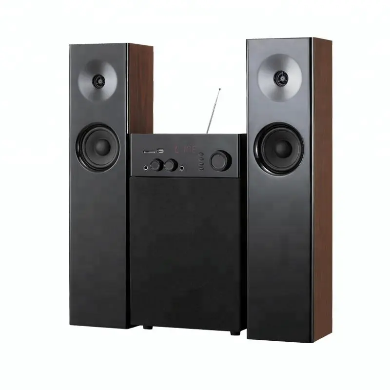 Museeq 2.1 ahşap Subwoofer ev sinema sistemi ile AUX/BT/FM/SD/USB girişi multimedya Bluetooth hoparlörler