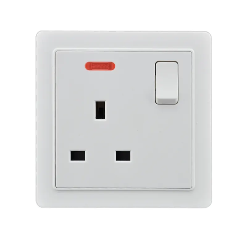 Share Custom Wholesale Prijs Uk Standaard 1 Bende 13a Geschakelde Socket Met Neon Home Wandschakelaar En Socket Elektrische Wandschakelaar