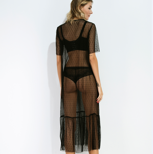 Estilo <span class=keywords><strong>de</strong></span> verano mujer Sexy <span class=keywords><strong>ver</strong></span> a través <span class=keywords><strong>de</strong></span> malla <span class=keywords><strong>de</strong></span> manga corta <span class=keywords><strong>de</strong></span> cuello redondo <span class=keywords><strong>de</strong></span> playa vestido E1986 - Product Image 4