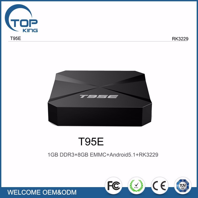 T95E Android TV Box Android 5.1 Rockchip RK3229 TV Box 1 GB/8 GB 4 K Mini Pc Vedio Wifi jugador
