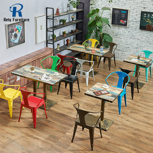 Foshan mobili in ferro acciaio metallo ristorante sedia del caffè fast food cafe tavolo e sedia - Product Image 5