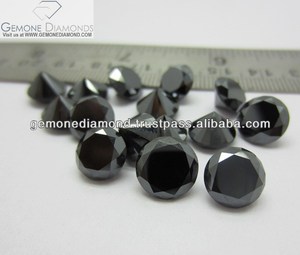 Véritable Moissanite ronde de couleur noir de jais coupe brillante à prix réduit Moissanite noire à prix réduit - Product Image 4