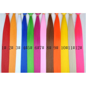 Estensioni dei capelli diritte sintetiche I Tip anello sintetico I Tip Hairpiece Single Color - Product Image 6
