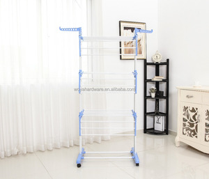 Indoor 3 <span class=keywords><strong>tier</strong></span> pieghevole Lavanderia Gancio, indumento cremagliera stendibiancheria 3 livello asciugatrice