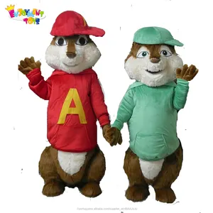 Fruição CE partido mascote alvin chipmunks mascote traje para adulto