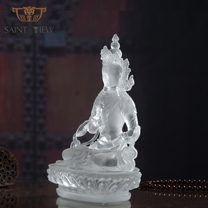 Cristal de coulée tantrique Vajrasattva Dorje Sempa cristal givré blanc <span class=keywords><strong>Tibet</strong></span> Liuli <span class=keywords><strong>bouddha</strong></span> Statue Sculpture - Product Image 5