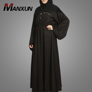 Casual Loose Muslim Women Abaya New Egypt Islamic Ladies Simple Long Dress Traditional Black <strong>Prayer</strong> <strong>Clothes</strong> in Dubai - Product Image 1