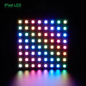 P10mm 8X8พิกเซล64Leds ที่มีความยืดหยุ่นมินินำเมทริกซ์ Ws2812