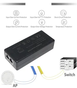 Lan POE adaptör yönlendirici Wifi genişletici açık pasif güç Ethernet kaynağı Gigabit 56V 0.3A Poe enjektörü