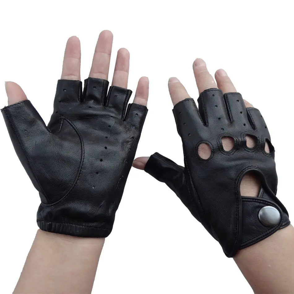 Fashion OEM Goatskin car driving brown lambskin leather glove men black Semi custom sheepskin leather glove fingerless for women