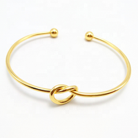 Pulseira de nó prata ou ouro, bracelete para mulheres e meninas