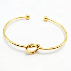 Gold Silver Black Love Knot Bangle Bracelet Simple Knot Bangle Cuffs Bracelet for Women Girls