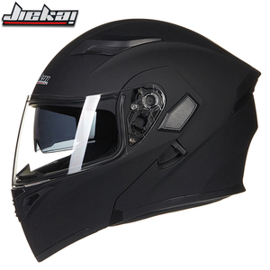 JiekaiECE承認高品質ホット販売マットブラックダブルバイザーモジュラーフリップアップオートバイヘルメット - Product Image 1