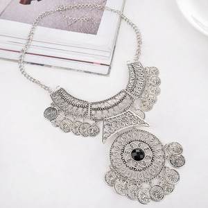 > <span class=keywords><strong>KIKI</strong></span> de Europa plata moneda hueco Collar para mujer nueva collares Vintage - Product Image 3
