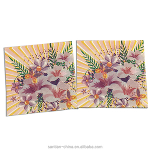Santian 25X25ผ้าเช็ดปากเยื่อไม้แท้2ชั้นพิมพ์ลาย, กระดาษเช็ดปาก3ชั้นสำหรับมื้อกลางวันในกระเป๋าแบบพับได้ - Product Image 3