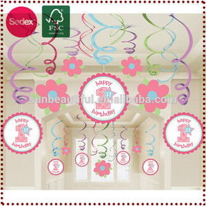 Colgando remolino Kit para primera fiesta de cumpleaños decoraciones - Product Image 1