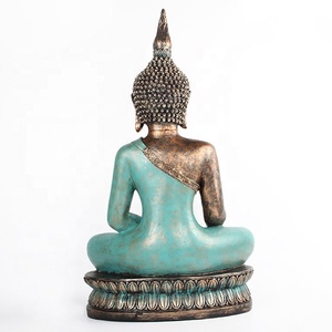 Estatua de Buda sentado en el trono, resina de meditación global, producto en oferta - Product Image 5