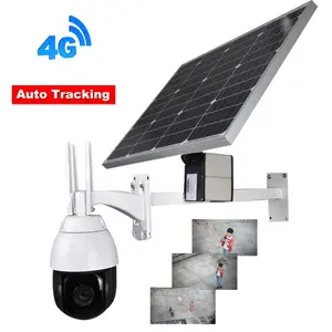 CCTV Security Outdoor Solar Power Li battery wireless 3G 4G LTE PTZ Camera Auto Tracking Kit IP 1080P 20X Zoom Night Vision 150M