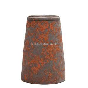 Macetas Retro de cerámica roja para exteriores, para el hogar, jardín, plantas <span class=keywords><strong>suculentas</strong></span> usadas <span class=keywords><strong>con</strong></span> soporte esmaltado de flores/planta verde, venta al por mayor - Product Image 3