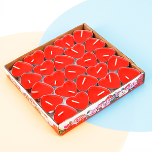 Bougies chauffe-plat en cire de soja en forme de cœur <span class=keywords><strong>rouge</strong></span> de couleur personnalisée OEM Home Deco Valentine's Day Atmosphere Creation Warm Food - Product Image 3