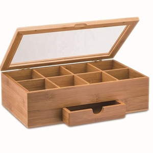 Pochettes en bambou pour le thé et le café, sacs de rangement, avec tiroirs, 8 fentes, vente en gros - Product Image 3