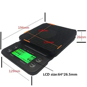 3000g/0.1g dijital damla kahve ölçeği zamanlayıcı çok denge mutfak gıda tartı hassas ev ölçeği