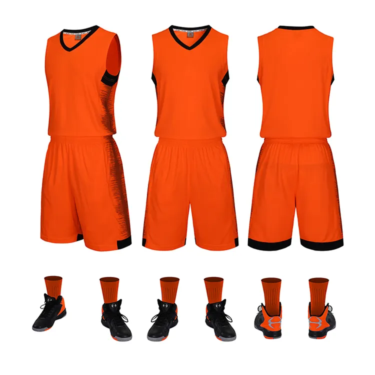 2021 en gros Personnalisé Dernière Conception De Maillot De Basket-Ball Couleur Maillot Orange Concevez votre propre maillot de basket-ball