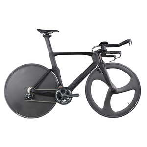 ICAN Superleichte Hochwertige Vollcarbon Singlespeed Fixie Fahrrad Nur 9,11kg TT/Zeitfahr/Triathlon Aero Rennrad - Product Image 1