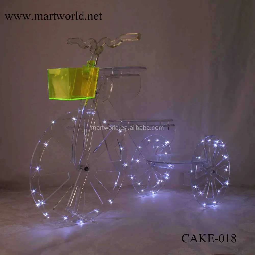 2022 nouvelle Cendrillon vélo acrylique gâteau d'anniversaire stand gâteau & décoration de mariage en gros de décoration de gâteau fournisseurs GÂTEAU-018