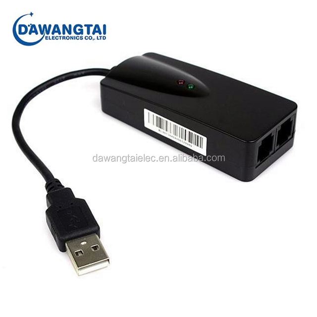 USB Fax Modem External 56K Data Voice V9.0 2ports for Win7 Ethernet Phone
