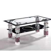 Table basse carrée amovible en verre trempé, personnalisé, de luxe, avec cadre en acier inoxydable, vente en gros, unités