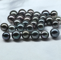 Perles de Tahiti de Mer du Sud Qualité 3A, Couleur Noir Paon Doré Foncé Naturel, Vente en Gros