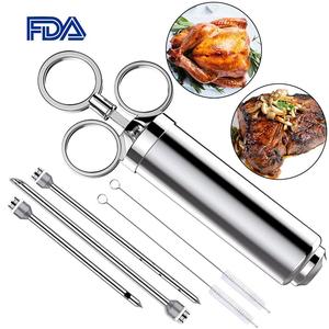 Inyector <span class=keywords><strong>de</strong></span> cocina <span class=keywords><strong>de</strong></span> acero inoxidable, inyector <span class=keywords><strong>de</strong></span> adobo <span class=keywords><strong>de</strong></span> 60ml Incl. 3 agujas para asar, asar, curar - Product Image 1
