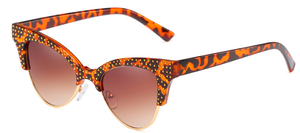2018 de la moda retro nuevas gafas de sol ojos de gato retro medio marco remaches tendencia señoras gafas de sol - Product Image 4