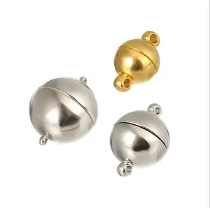 Decorative Jewelry Car Perfume Clip Magnetic Clasp 8mm 10mm 18k Gold Safety Pearl Ball Bead Magnetic Clasp