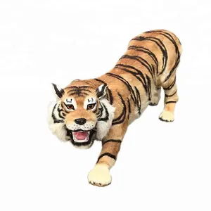 Large Size Simulation Tiger Model Plush Animal Furry Decorative Toy Realistic Tiger For Film Television Photography Props