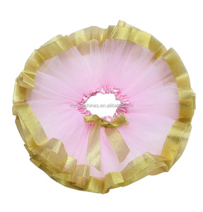 Tutú de Ballet hecho a mano para niñas, tutú de cinta dorada con volantes, para disfraces de fiesta - Product Image 2