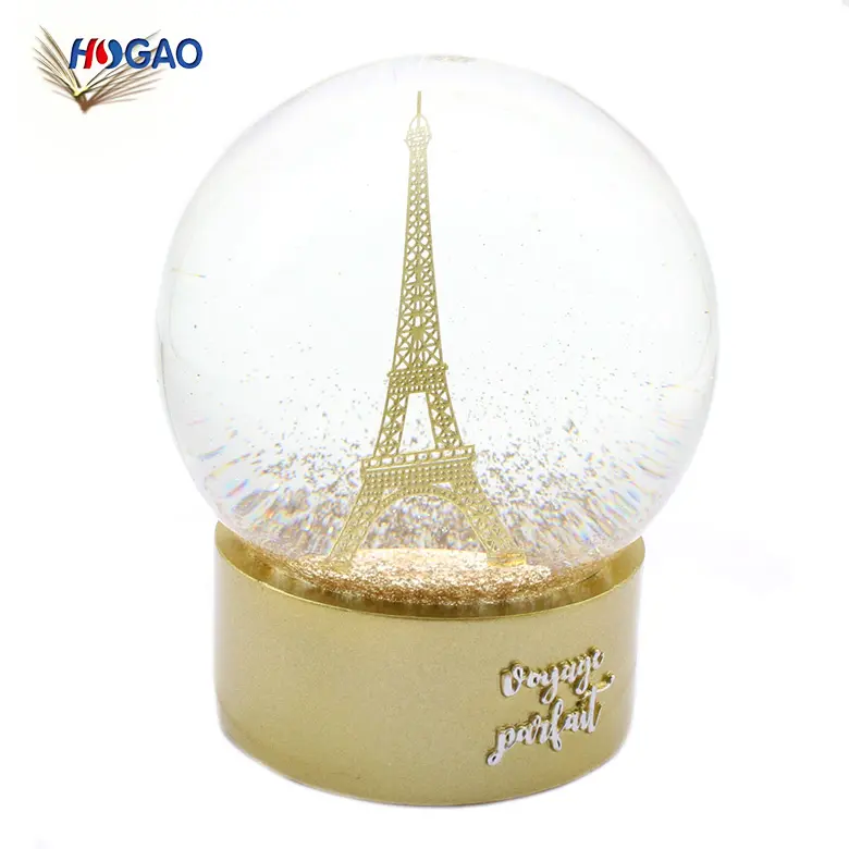 decoración de Navidad idea de regalo globo de agua divertido tormenta Torre eiffel globo de nieve para la venta